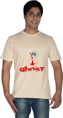 

Trendster Printed Men' Round Neck Yellow T-Shirt