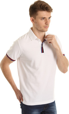 

Indian Terrain Solid Men's Polo Neck White T-Shirt