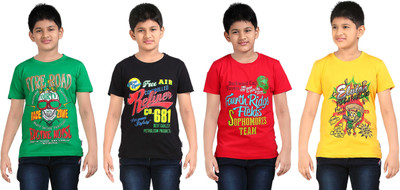 

FabTag - Dongli Boys Printed T Shirt(Multicolor, Pack of 4