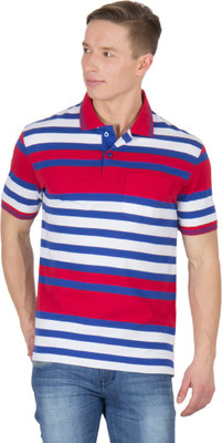 

Wilkins & Tuscany Striped Men' Polo Neck Red T-Shirt, Blood red