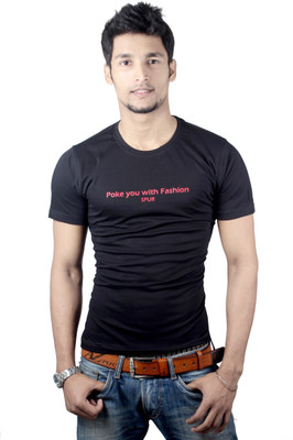 

Spur Solid Men' Round Neck Black T-Shirt
