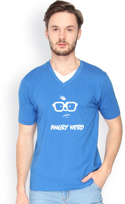 

Campus Sutra Solid Men V-neck Blue T-Shirt, Royal blue