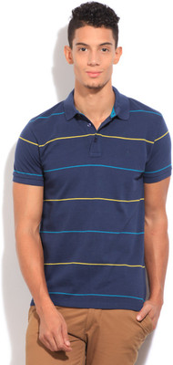 

United Colors of Benetton. Striped Men's Polo Neck Blue T-Shirt, 903