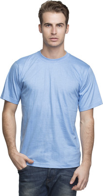 

Lambency Solid Men's Round Neck Light Blue T-Shirt