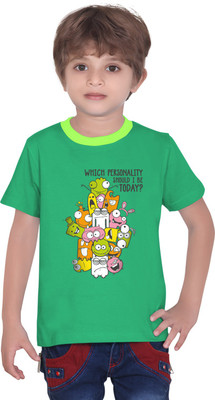 

Tantra Boys Graphic Print T Shirt(Light Green, Pack of 1), Deep mint