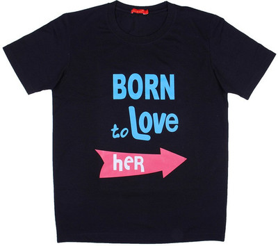 

Vivid Bharti Printed Men's Round Neck Black T-Shirt