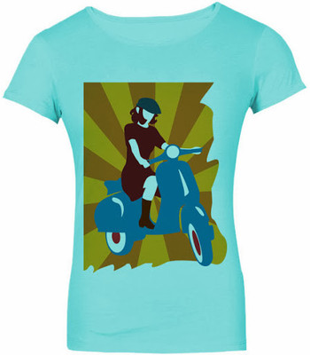 

SayItLoud Printed Women's Round Neck Blue T-Shirt, Light blue