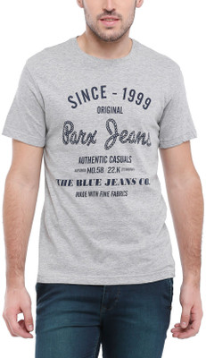 

Parx Printed Men's Round Neck Grey T-Shirt