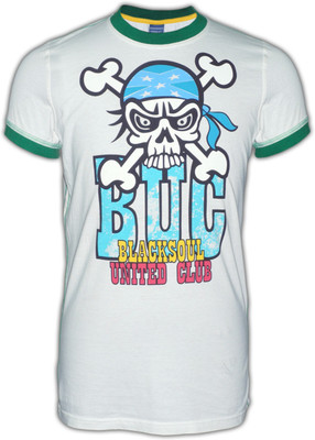 

Black Soul Printed Men's Round Neck White T-Shirt, White buc
