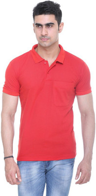 

Colors & Blends Solid Men's Polo Neck Red T-Shirt