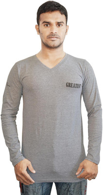 

Al-Harsha Trend Solid Men's V-neck Grey T-Shirt
