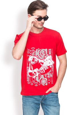 

Leviticus Graphic Print Men's Round Neck Red T-Shirt