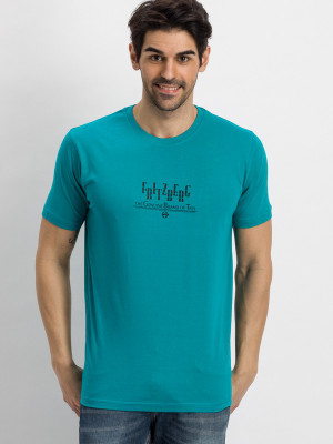 

Fritzberg Printed Men's Round Neck Green T-Shirt