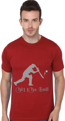 

Trendster Printed Men's Round Neck Maroon T-Shirt