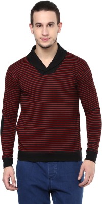 HYPERNATION Striped Men High Neck Red, Black T-Shirt