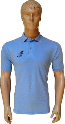 VSP Solid Men's Polo Neck Light Blue T-Shirt