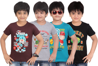 

FabTag - Dongli Boys Printed T Shirt(Multicolor, Pack of 4
