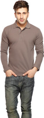 

Gritstones Solid Men's Polo Neck Grey T-Shirt, Steel grey