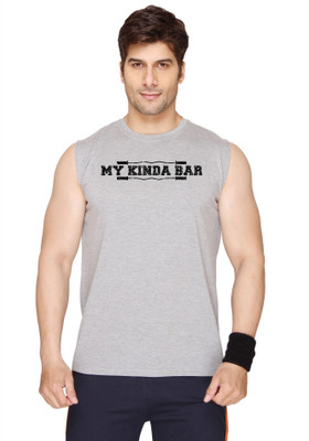 

SayItLoud Printed Men's Round Neck Grey T-Shirt