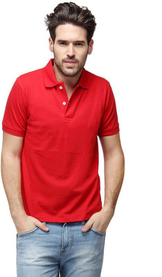 

Campus Sutra Solid Men Polo Neck Red T-Shirt