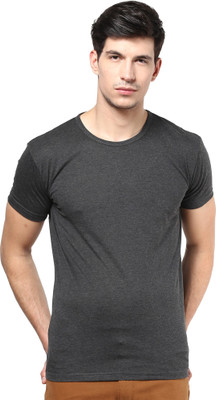 

Izinc Solid Men' Round Neck Grey T-Shirt, Dark grey