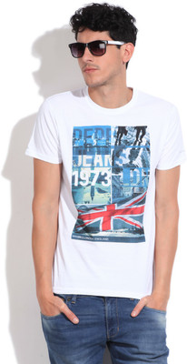 

Pepe Jeans Printed Men's Round Neck White T-Shirt