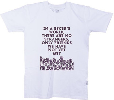 

One11 Printed Men's Round Neck White T-Shirt