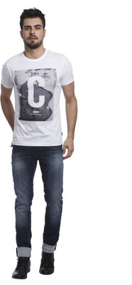

Jack & Jones Printed Men's Round Neck White T-Shirt