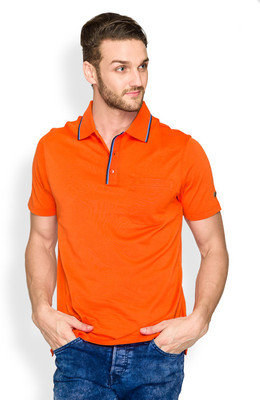 

Raymond Solid Men's Polo Neck Orange T-Shirt