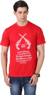 

Konners Printed Men's Round Neck Red T-Shirt