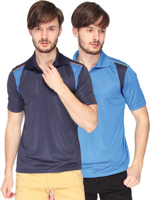 

Campus Sutra Solid Men Polo Neck Dark Blue, Blue T-Shirt(Pack of 2, Navy blue;royal blue