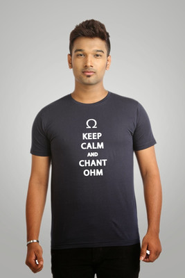 

Campus Sutra Printed Men Round Neck Dark Blue T-Shirt