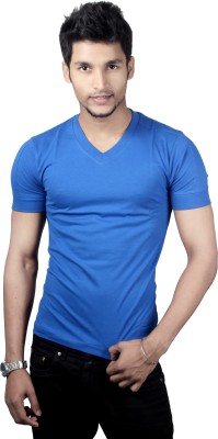 

Spur Solid Men' V-neck Blue T-Shirt, Royal blue