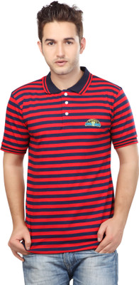 

Free Spirit Striped Men's Polo Neck Blue, Red T-Shirt, Multicolor