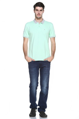 

Octave Solid Men's Polo Neck Green T-Shirt, Absinth