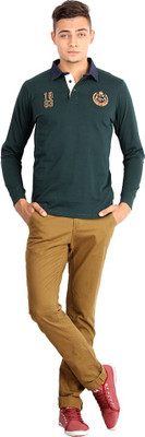 

Proline Striped Men's Polo Neck Green T-Shirt, Dg