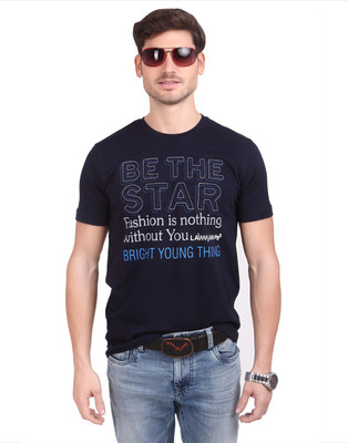 

LAWMAN Pg3 Graphic Print Men's Round Neck Dark Blue T-Shirt, Navy