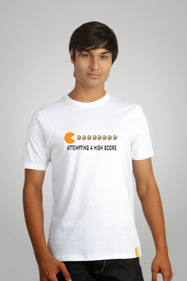 

Campus Sutra Printed Men Round Neck White T-Shirt
