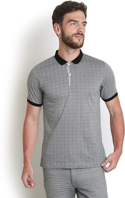 

Blackberrys Self Design Men' Polo Neck Black T-Shirt