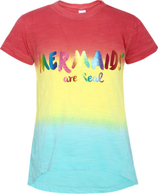 

FS Mini Klub Girls Printed T Shirt(Pink, Coral