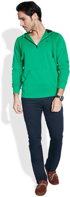 

Parx Solid Men's Hooded Green T-Shirt