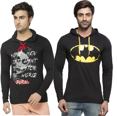 

Alan Jones Printed Men's Hooded Black T-Shirt(Pack of 2