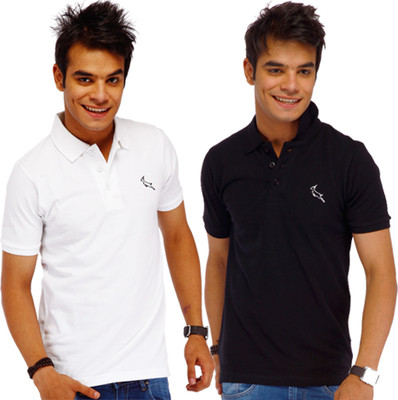 59% OFF on LUCfashion Solid Men's Polo Neck White, Black T-Shirt(Pack of 2) 59% OFF on LUCfashion Solid Men's Polo Neck White, Black T-Shirt(Pack of 2)