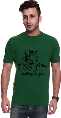 

Trendster Printed Men' Round Neck Green T-Shirt