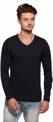 

Alan Jones Solid Men's V-neck Dark Blue T-Shirt, Navy