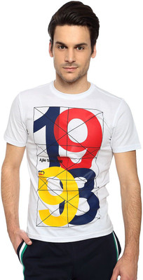 

Ajile by Pantaloons Printed Men's Round Neck White T-Shirt