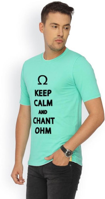 

Campus Sutra Printed Men Round Neck Green T-Shirt