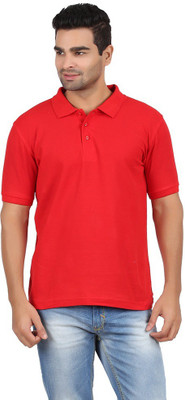

Rockhard Solid Men's Polo Neck Red T-Shirt