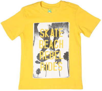 

Poppers by Pantaloons Boys Graphic Print T Shirt(Yellow, Pack of 1