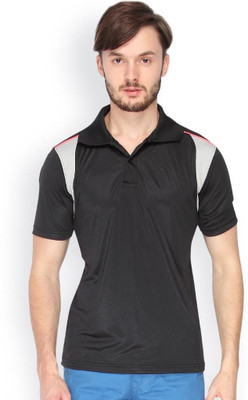 

Campus Sutra Solid Men Polo Neck Denim Black, Grey T-Shirt